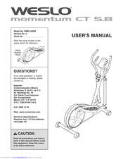 Weslo Momentum Ct5.8 Elliptical Manual