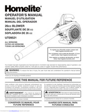 Homelite UT09521 Operator's Manual