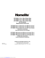 Homelite UT10549 Replacement Parts List Manual