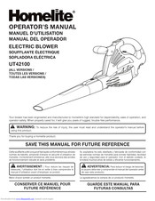 Homelite UT42100 Operator's Manual