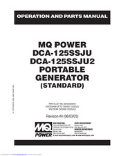 Multiquip MQ POWER DCA-125SSJU2 Operation And Parts Manual