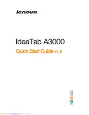 Lenovo IdeaTab A3000 Quick Start Manual