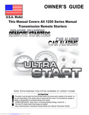 Ultra Start 1250 SERIES Owner's Manual