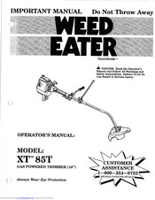 Weed Eater XT 85T User Manual