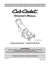 Cub Cadet CC 999 ES Operator's Manual