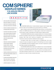 Paradyne COMSPHERE 3920PLUS Series Specifications