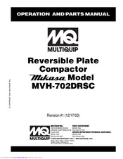 Multiquip Mikasa MVH-702DRSC Operation And Parts Manual