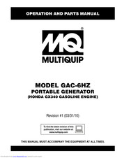 Multiquip GAC-6HZ Operation And Parts Manual
