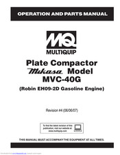 Multiquip Mikasa MVC-40G Operation And Parts Manual