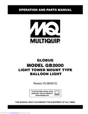 Multiquip Globug GB2000 Operation And Parts Manual