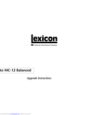 Lexicon MC-12 Upgrade Instructions