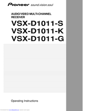 Pioneer VSX-D1011-G Operating Instructions Manual