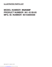 Husqvarna HU550F Illustrated Parts List