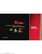 Vivitar 650-1300mm Telephoto Zoom Lens Instruction Manual