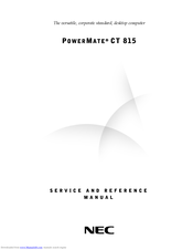 NEC POWERMATE CT 815 - RELEASE NOTES Service And Reference Manual