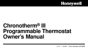 Honeywell Chronotherm III Owner's Manual