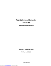 Toshiba Tecra S3 Maintenance Manual