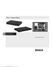 Bosch Divar Archive Player Operation Manual