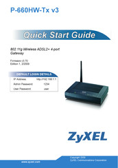 ZyXEL Communications P660HW-T1V3 Quick Start Manual