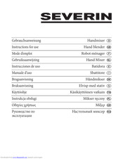 Severin HAND BLENDER Instructions For Use Manual