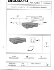 Subaru H625SSA000 Installation Instructions Manual