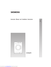 SIEMENS avantgarde Instruction Manual And Installation Instructions