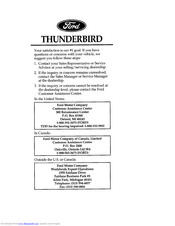 Ford Thunderbird Owner's Manual