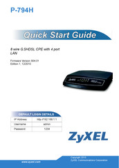 ZyXEL Communications P-794H Quick Start Manual