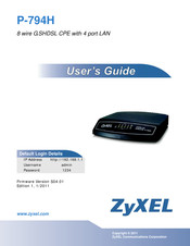 ZyXEL Communications P-794H User Manual