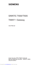 Siemens SIMATIC TIWAY 1 User Manual