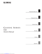Kawai Concert Artist Classic series CS3 Owner's Manual