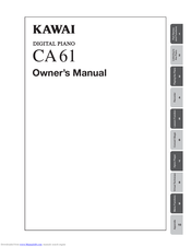 Kawai Concert Artis CA61 Owner's Manual