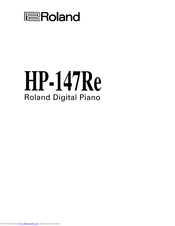 Roland HP-147Re Owner's Manual