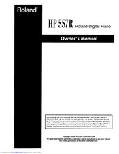 Roland HP 557R Owner's Manual