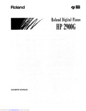 Roland HP 2900G Owner's Manual