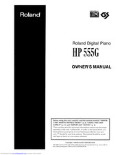 Roland HP 555G Owner's Manual