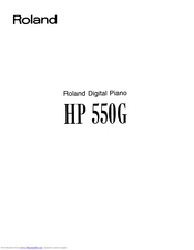 Roland HP550G Owner's Manual