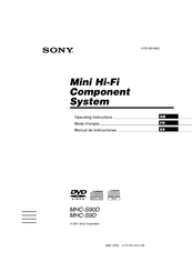 SONY MHC-S90D Operating Instructions Manual