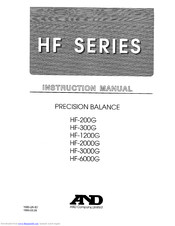 A&D HF-6000G Instruction Manual