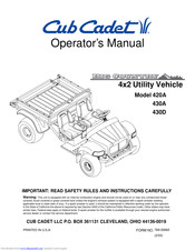 Cub Cadet Big Country 430A Operator's Manual