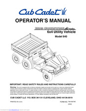 Cub Cadet Big Country 640 Operator's Manual