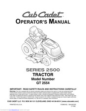 Cub Cadet GT 2554 Operator's Manual