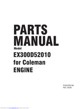 Coleman EX300D52010 Parts Manual