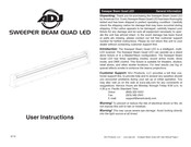 American DJ SWEEPER BEAM QUAD LED User Instructions