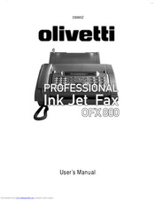 Olivetti OFX 800 User Manual