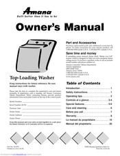 Amana Top-Loading Washer Owner's Manual
