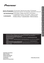Pioneer S-DV303FS Operating Instructions Manual
