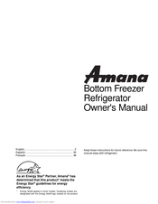 Amana Bottom Freezer Refrigerator Owner's Manual