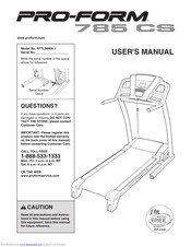 ProForm 785 Cs Treadmill User Manual