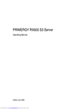 Fujitsu PRIMERGY RX600 S3 Operating Manual